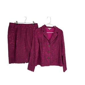 Cabi Blazer And Skirt Set Women's Size 6 Pink Floral